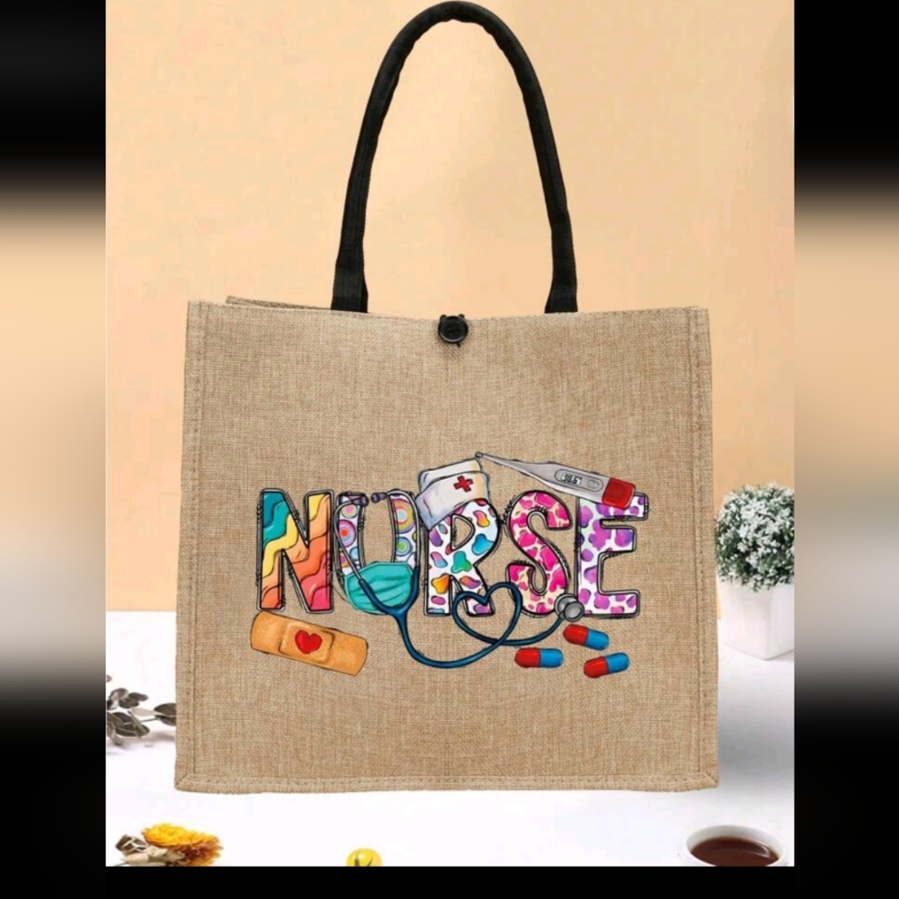 Graphic REGISTERED NURSE Canvas Tote Bag, Semi Personalized Present nurs…